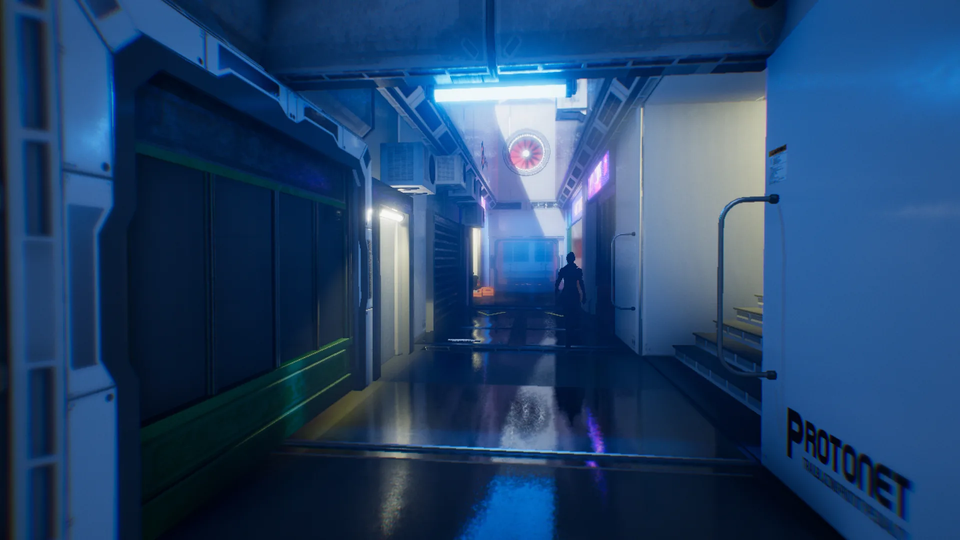 Modular building kit used to construct the cyberpunk district