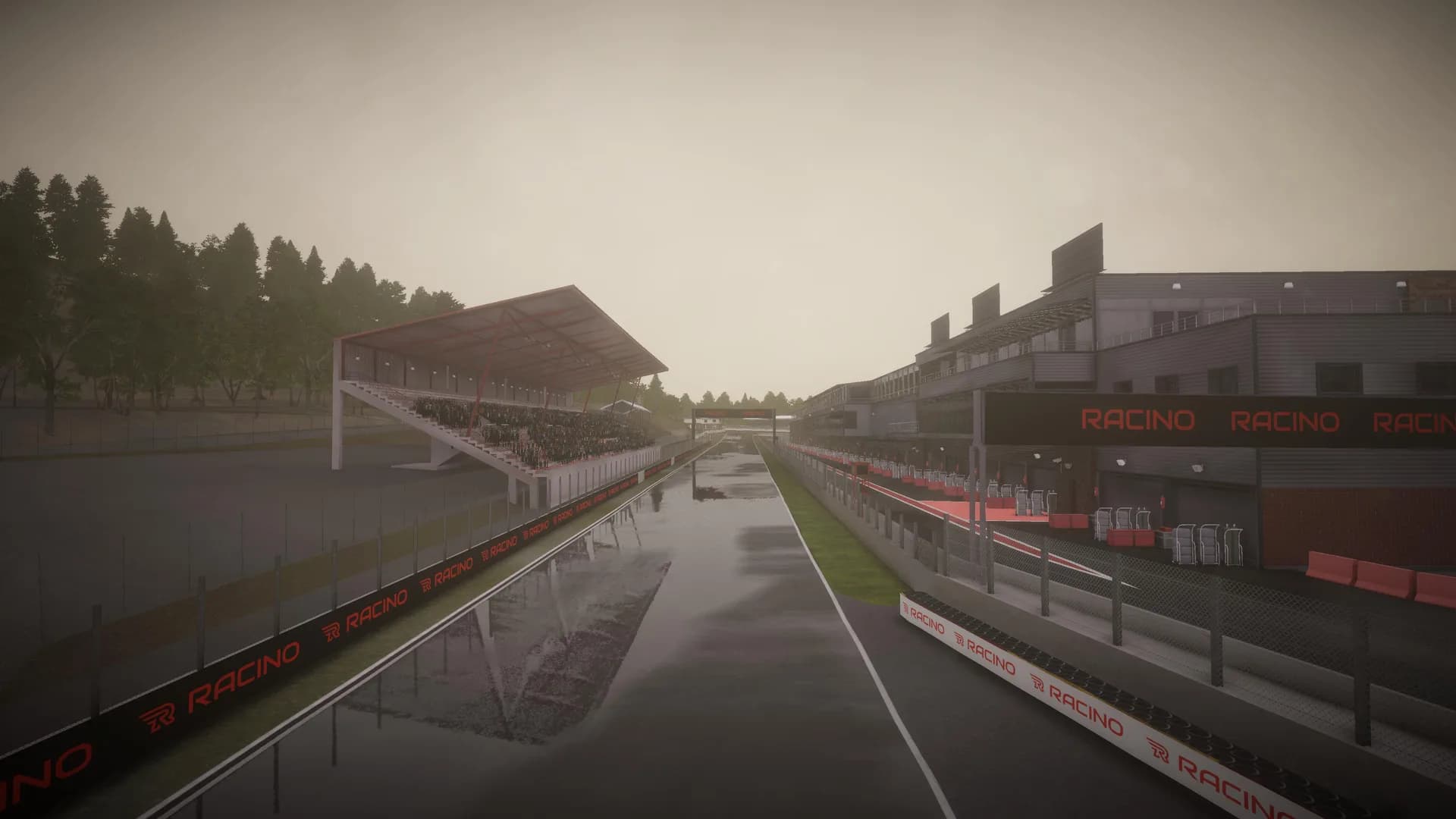 Dynamic weather system with rain and wet track rendering in Unity