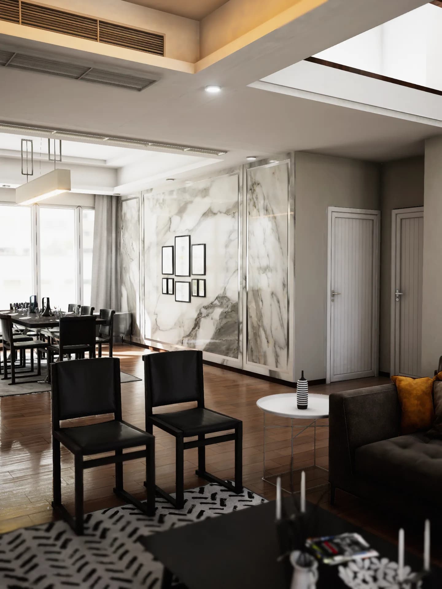 Unity WebGL interior walkthrough with PBR materials and baked lighting