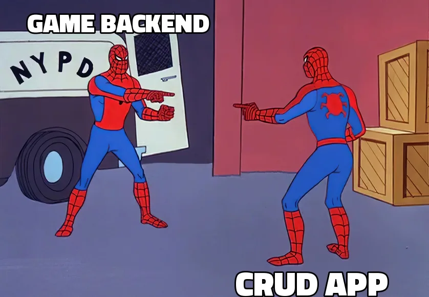 Game backend pointing at CRUD app: they're the same